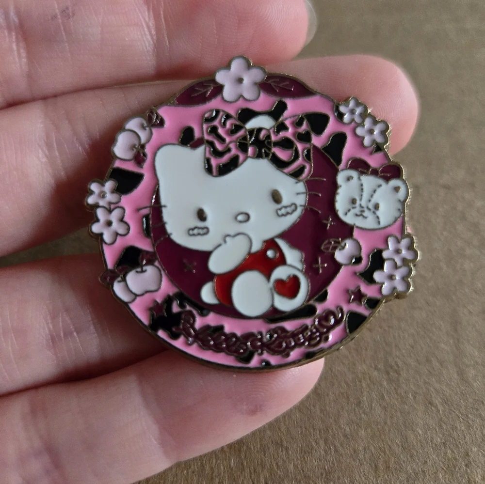 Hello Kitty Pink Floral Enamel Pin